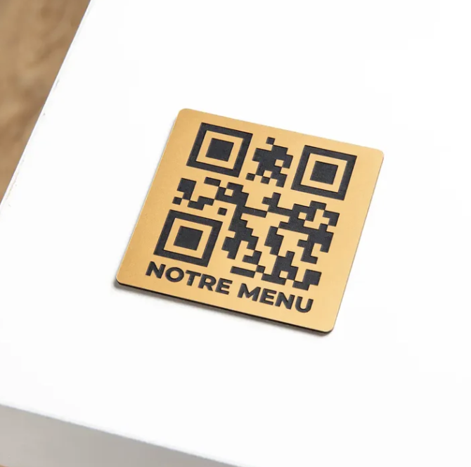 Rechteck - QR-Code für die Speisekarte am Tisch